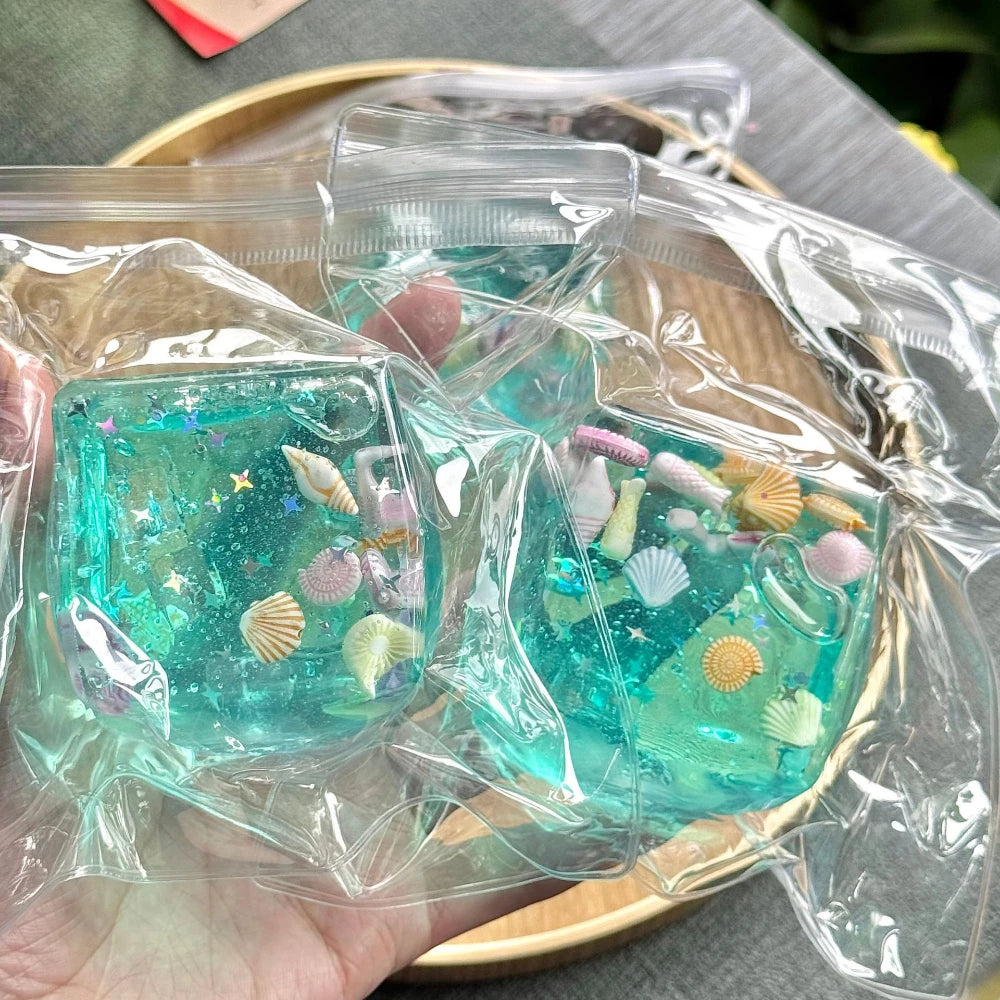 Ocean Cube Squishy - Deep Ocean Blue Sensory Cube & Fidget Toy