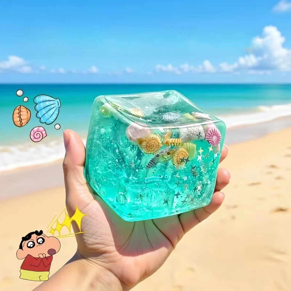 Ocean Cube Squishy - Deep Ocean Blue Sensory Cube & Fidget Toy