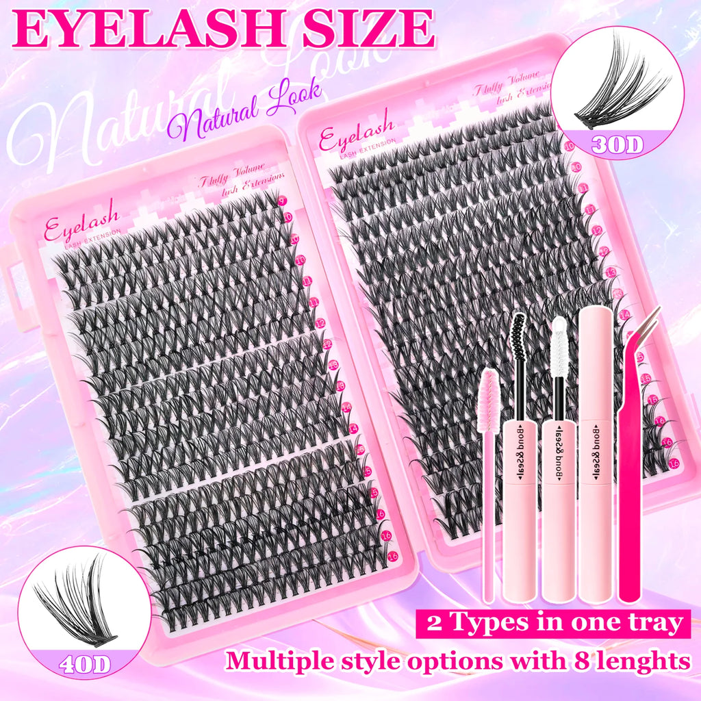 Pro-Glam All-in-One  Wispy Eyelash Extension Kit