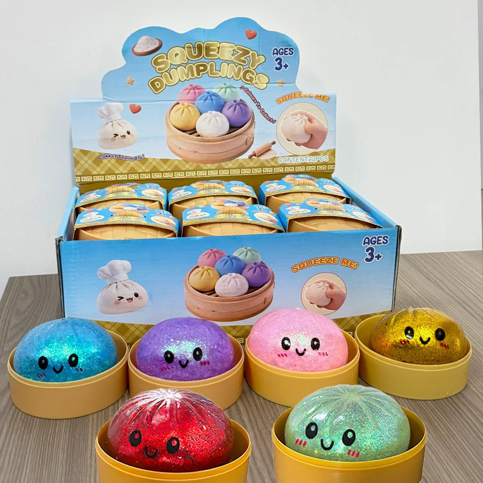 The Viral Dumpling Squishes - Cute, Colorful & Mystery Glitter!