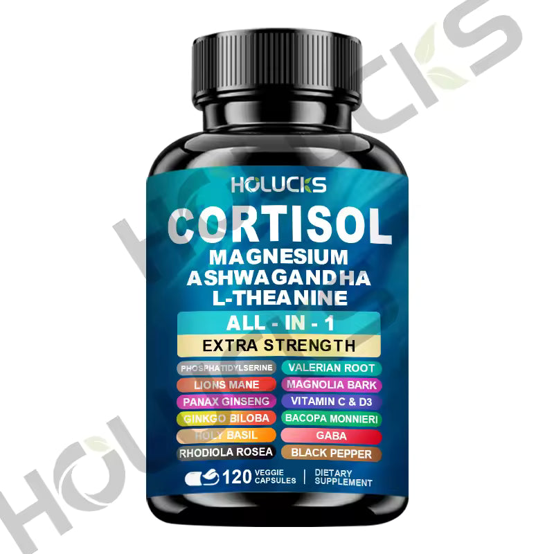The Daily De-Stress Blend - Cortisol Supplement with Magnesium, Ashwagandha, L-Theanine - Manage Stress, Maintain Calm & Support Adrenal Health