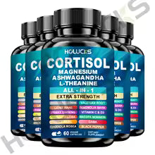 The Daily De-Stress Blend - Cortisol Supplement with Magnesium, Ashwagandha, L-Theanine - Manage Stress, Maintain Calm & Support Adrenal Health