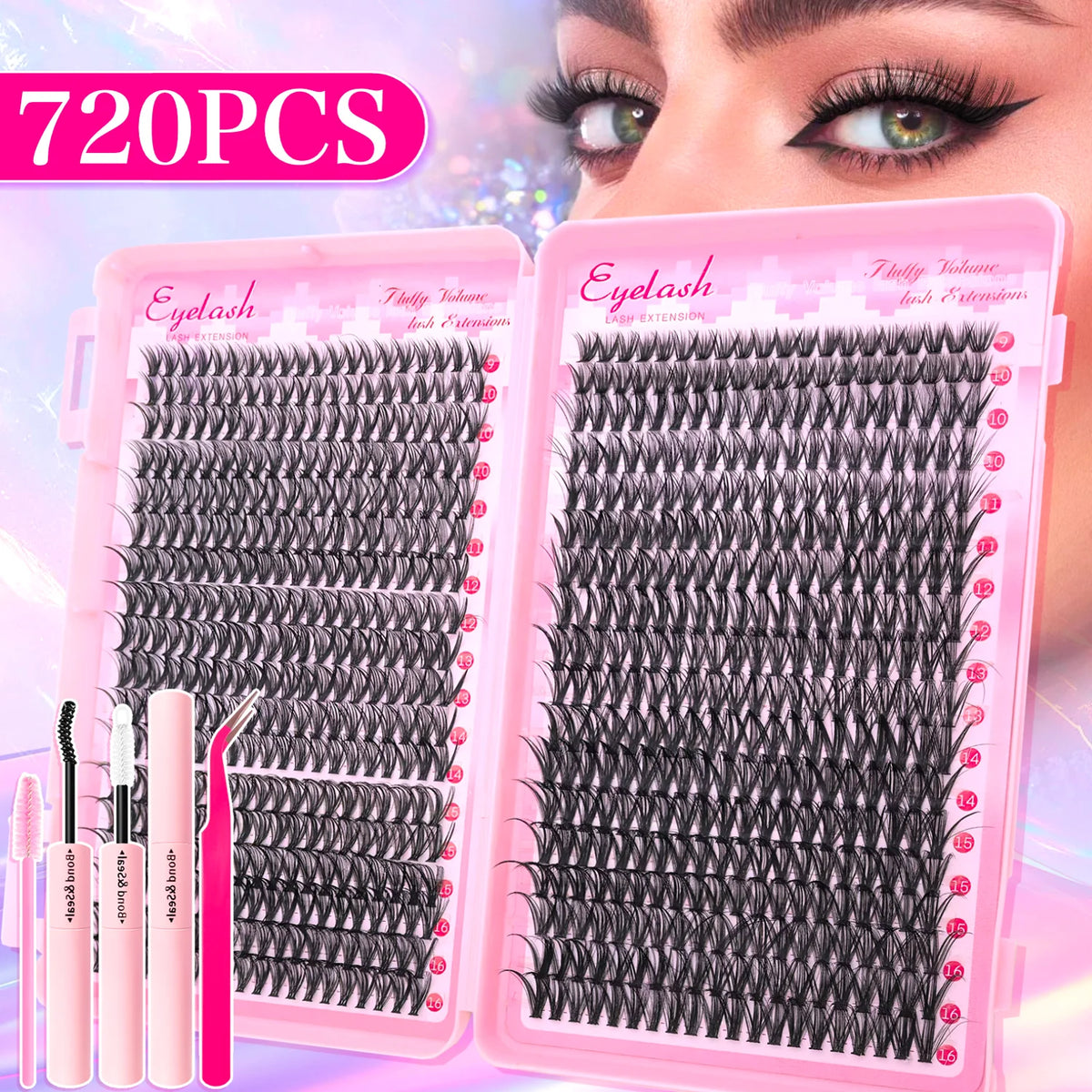 Pro-Glam All-in-One  Wispy Eyelash Extension Kit
