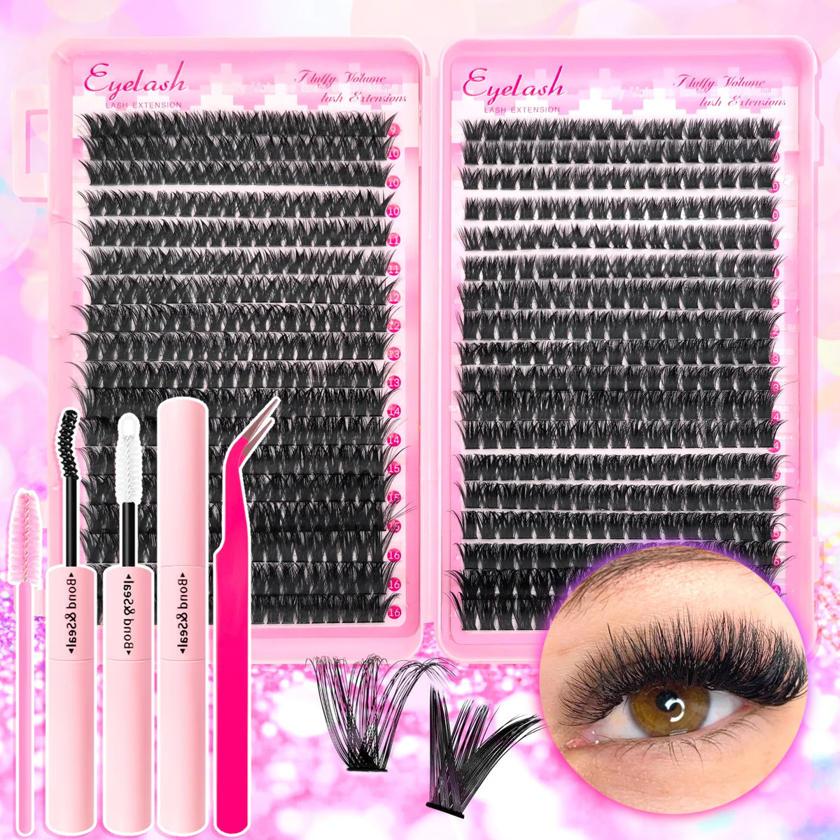 Pro-Glam All-in-One  Wispy Eyelash Extension Kit