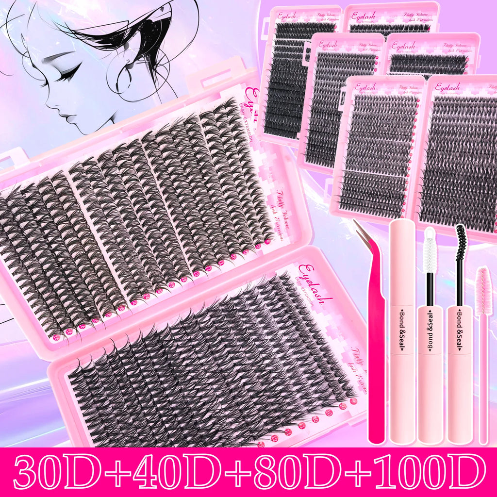 Pro-Glam All-in-One  Wispy Eyelash Extension Kit